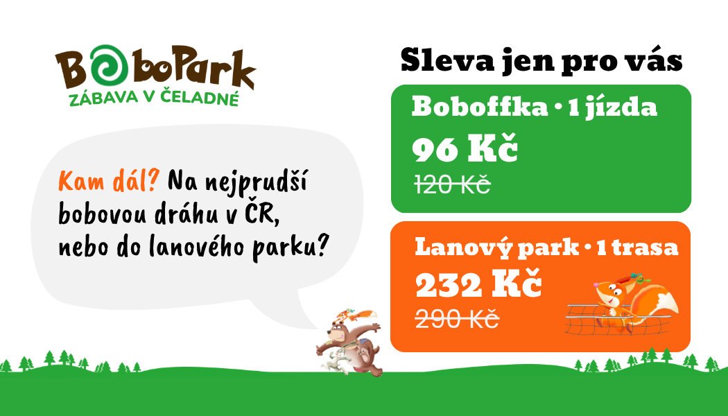 Slevová kartička BoboPark — odevzdejte u pokladny